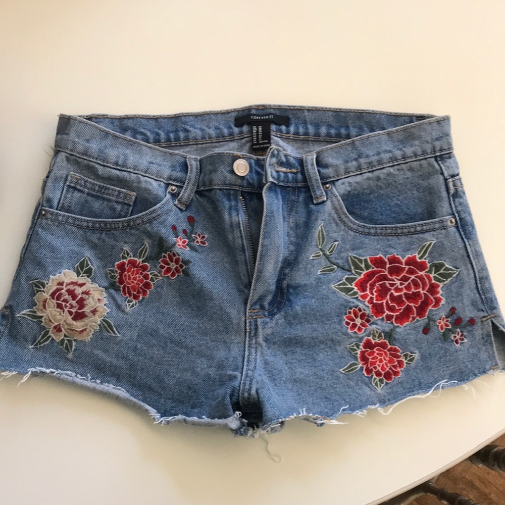 Floral Jean Shorts